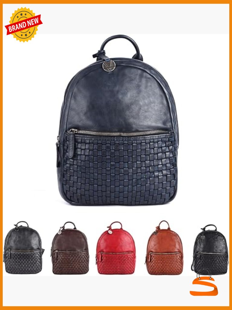 Genuine Leather Backpack For Men Women Office Casual Travel